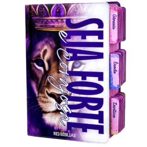 Bíblia Sagrada | ARC - João Ferreira de Almeida - Índice de Abas Adesivas - Grande - Seja Forte Lilás