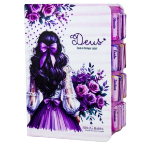 Bíblia Sagrada | ARC - João Ferreira de Almeida - Índice de Abas Adesivas - Grande - Menina Lilás